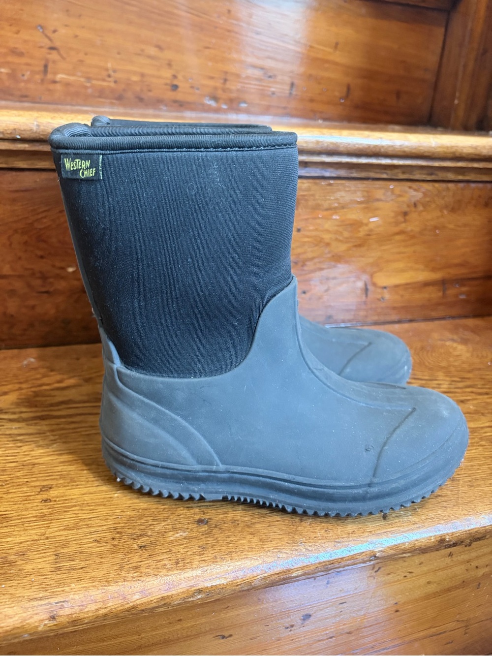 Western Chief Kids Black Slip-On Waterproof Rain Boots